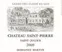 CHATEAU SAINT-PIERRE (LES ARCS) Château Saint-Pierre, Quatrième Cru Classé, Red, 2009, Saint-Julien. Front label