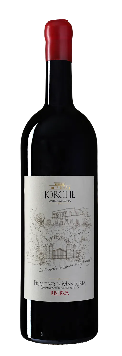 ANTICA MASSERIA JORCHE DI GIANFREDA DALILA e GIANFREDA EMANU Primitivo di Manduria DOP Riserva, Riserva, Tinto, 2019, Primitivo di Manduria. Imagen de botella