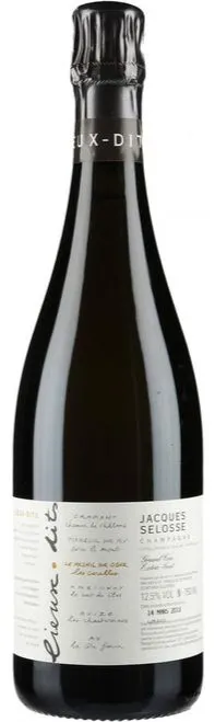 ANSELME SELOSSE (AVIZE) Jacques Selosse, les Mesnil sur Oger Les Carelles, Blanco, NV, Champagne grand cru. Imagen de botella