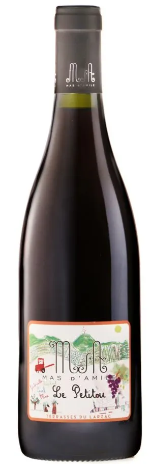 AMELIE D'HURLABORDE Le Petitou, Rosso, 2018, Terrasses du Larzac. Immagine della bottiglia