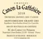 SOCIETE CIVILE DES COMTES VON NEIPPERG Château Canon-La-Gaffelière, Premier Grand Cru Classé, Rot, 2018, Saint-Emilion grand cru. Das hintere Etikett