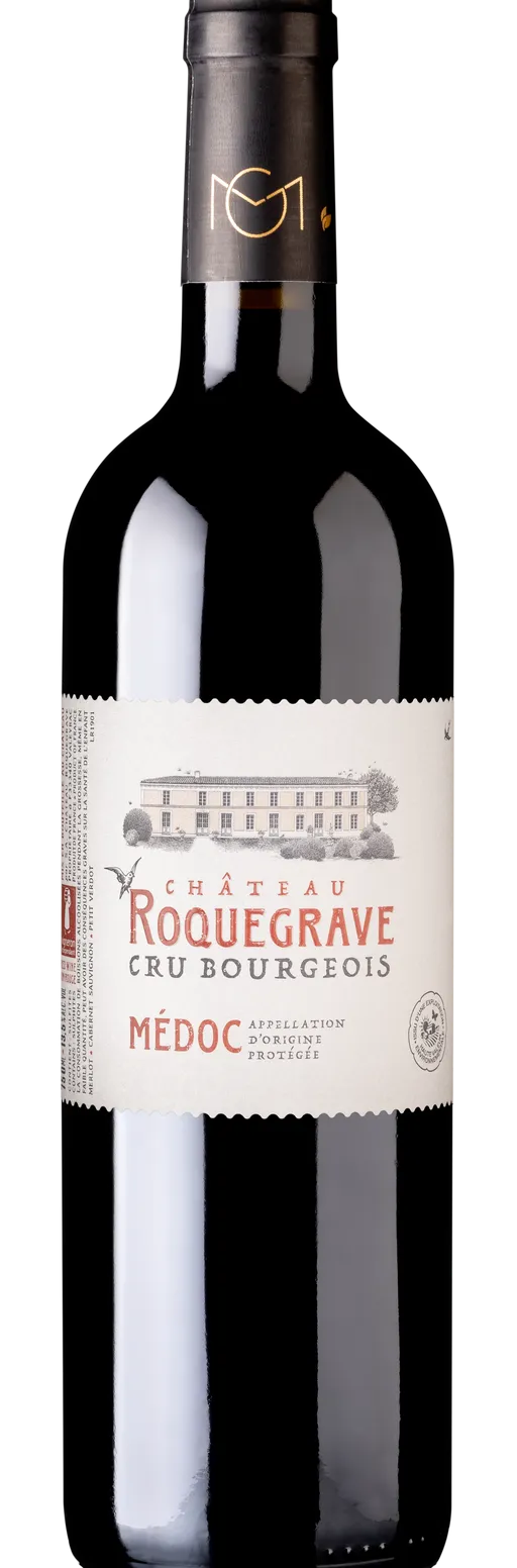Château Roquegrave, Cru Bourgeois, Tinto, 2020, Médoc. Imagen de botella
