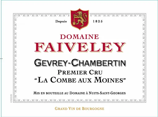 THIERRY FAIVELEY Domaine Faiveley, Rosso, 2021, Gevrey-Chambertin premier cru Combe au Moine. Etichetta frontale