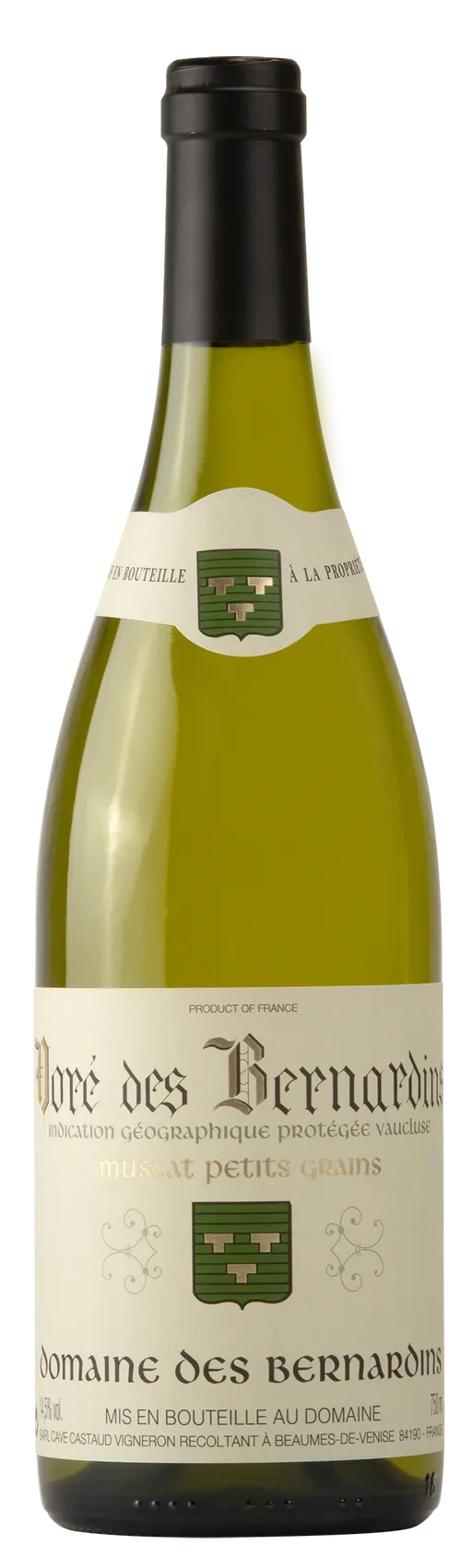 CAVE CASTAUD Doré des Bernardins, Blanc, 2018, Beaumes de Venise. Image de la bouteille