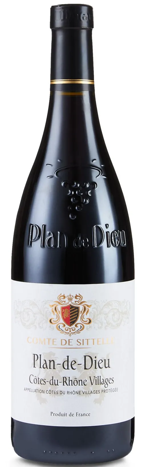 SCEA VIGNOBLES CHATELIER Comte de Sittelle, Red, 2021, Côtes du Rhône Villages Plan de Dieu. Bottle image
