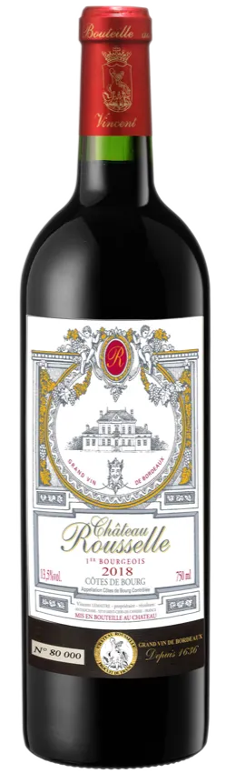 ANTHOCYANE Château Rousselle, Tinto, 2018, Côtes de Bourg, Bourg et Bourgeais. Imagen de botella