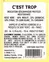 LES MAITRES VIGNERON ST TROPEZ C'EST TROP, Rosé, 2022, Méditerranée. Back label