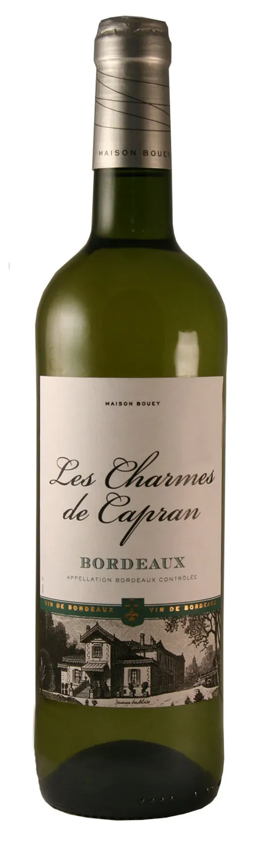 Maison Bouey LES CHARMES DE CAPRAN, Weiß, 2021, Bordeaux. Flaschenabbildung