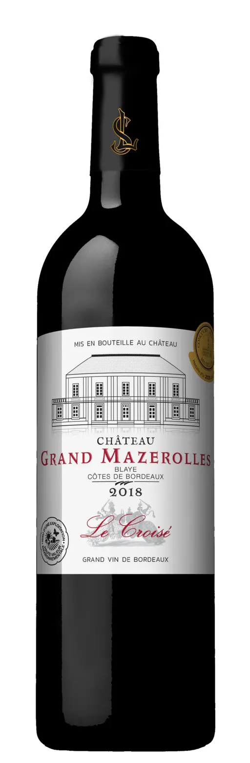 Vignobles Luc Schweitzer Chateau Grand Mazerolles, Rosso, 2018, Côtes de Bordeaux Blaye. Immagine della bottiglia