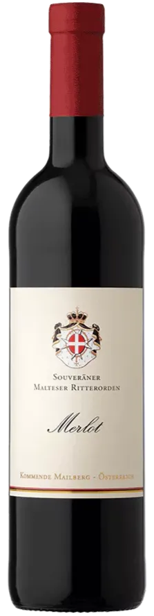 Weinkellerei Lenz Moser Souveräner Malteser Ritterorden, Merlot, Rosso, 2019, Weinviertel. Immagine della bottiglia