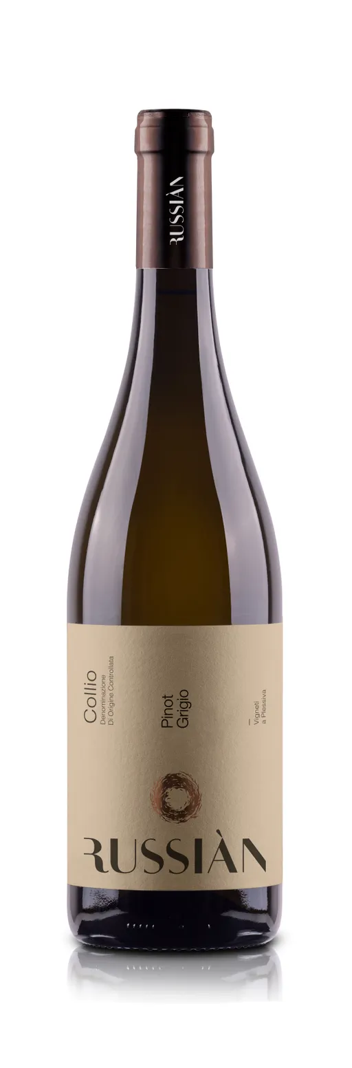 SOCIETA' AGRICOLA RUSSIAN DI RUSSIAN SABINA & C. S.S. RUSSIàN, PINOT GRIGIO RAMATO, Blanco, 2022, Collio Goriziano / Collio. Imagen de botella