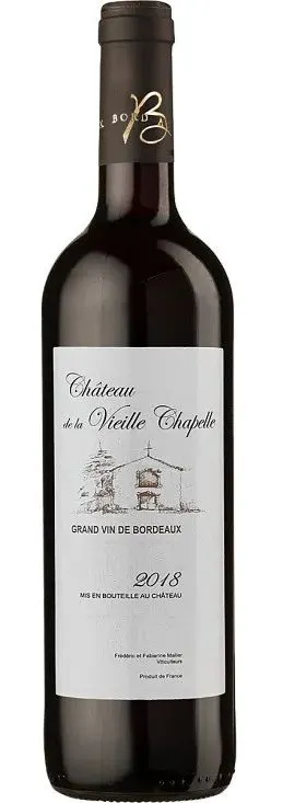 Château de la Vieille Chapelle, Old Chapel Castle (Tradition), Tinto, 2018, Bordeaux supérieur. Imagen de botella