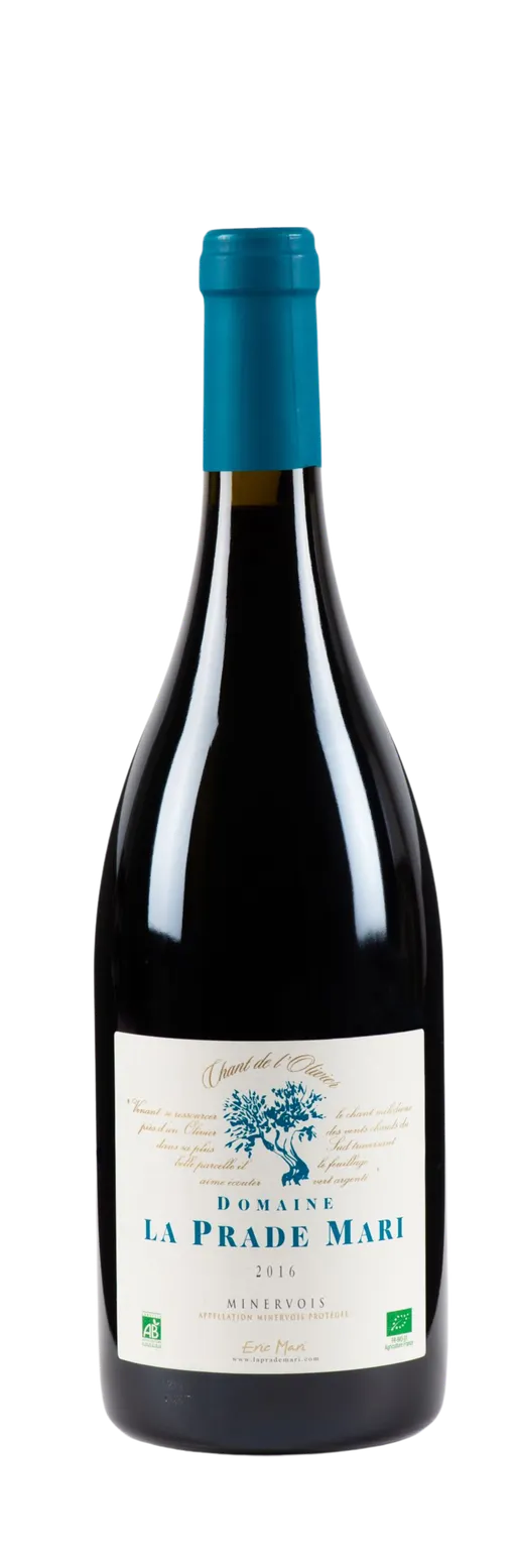 EARL DOMAINE LA PRADE MARI DOMAINE LA PRADE MARI, Chant de l'Olivier, Rosso, 2019, Minervois. Immagine della bottiglia