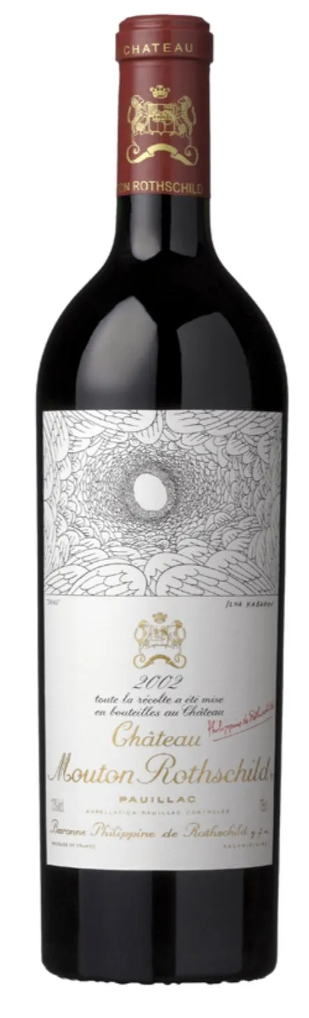 Château Mouton Rothschild, Premier Grand Cru Classé, Rosso, 2002, Pauillac. Immagine della bottiglia