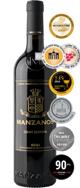 BODEGAS MANZANOS SL. Manzanos, Gran Reserva, Rot, 2007, Rioja. Flaschenabbildung