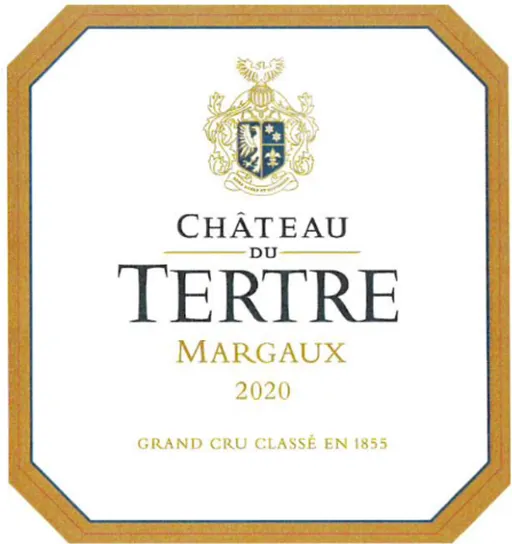 SOC EXPLOIT VITICOLE CHATEAU DU TERTRE Château du Tertre, Cinquième Cru Classé, Rouge, 2020, Margaux. Étiquette