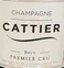 VIGNOBLES CATTIER Cattier, Blanco, NV, Champagne premier cru. Etiqueta frontal