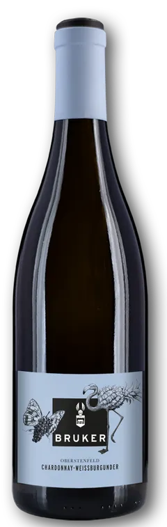Bruker, Oberstenfeld Chardonnay & Weissburgunder, Blanco, 2020. Imagen de botella
