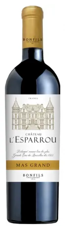 Château L'Esparrou Mas Grand, Tinto, 2018, Côtes du Roussillon. Imagen de botella