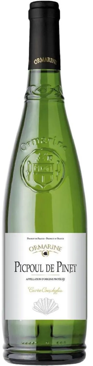 SOCIETE COOPERATIVE AGRICOLE CAVE DE L'ORMARINE (PINET) Ormarine, Cuvée Conchylia, Blanco, 2021, Picpoul de Pinet. Imagen de botella