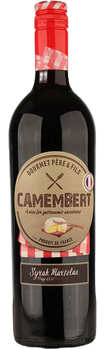 LES GRANDS CHAIS DE FRANCE (LANDIRAS) GOURMET PERE ET FILS, Camembert, Tinto, NV. Imagen de botella