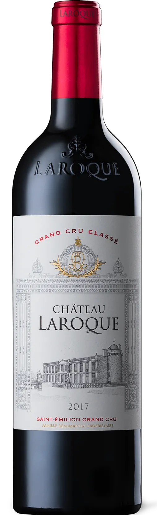 SCA FAMILLE BEAUMARTIN Château Laroque, Rosso, 2017, Saint-Emilion grand cru. Immagine della bottiglia