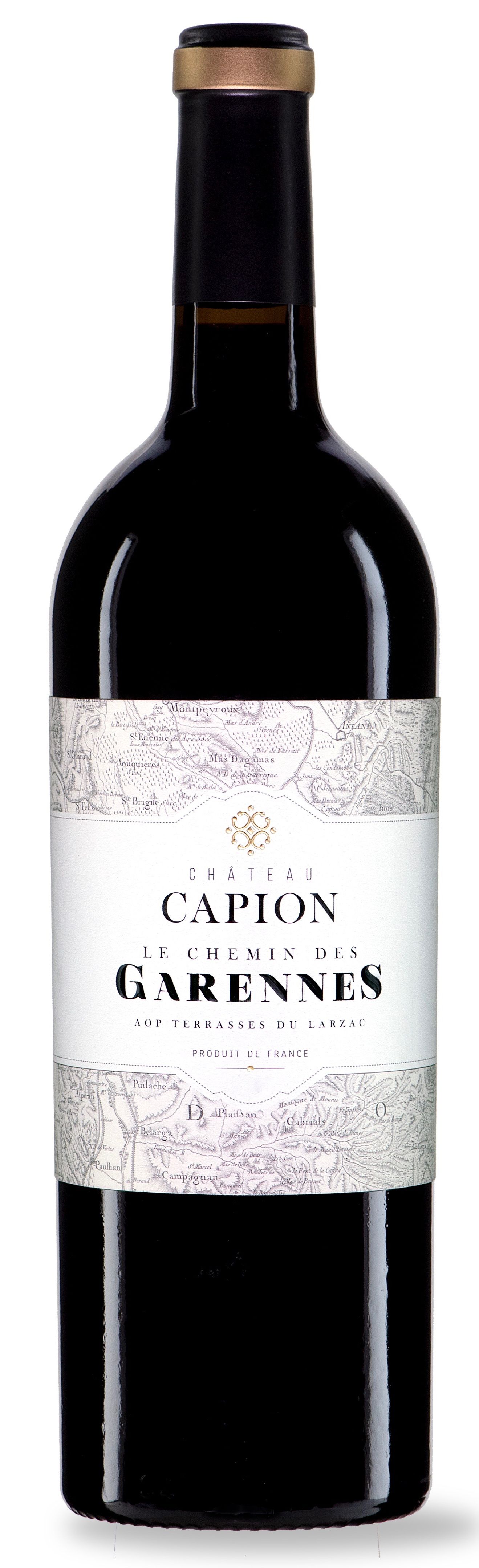 Château Capion Le Chemin des Garennes, Rouge, 2017, Terrasses du Larzac. Bottle image