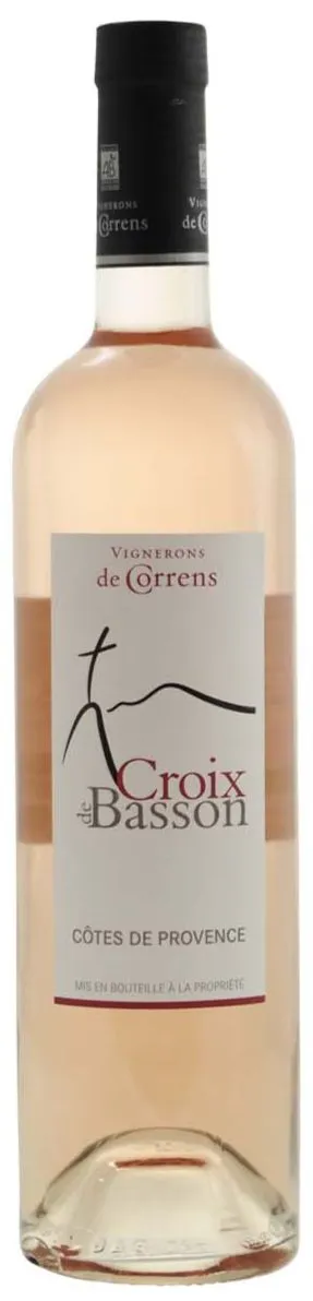 CUMA LES BLANCS DE CORRENS (CORRENS) Croix de Basson, Rosé, 2021, Côtes de Provence. Image de la bouteille