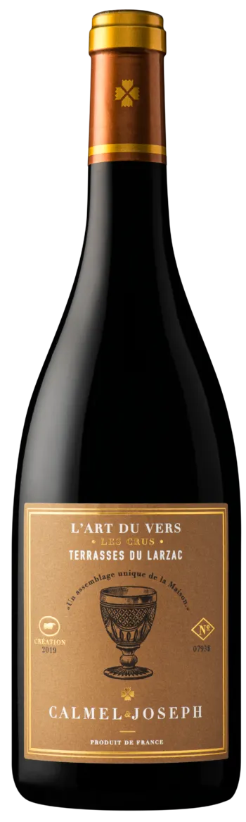 SCEA LA MADONE (MONTIRAT) Calmel & Joseph, L'Art du Vers, Rouge, 2019, Terrasses du Larzac. Image de la bouteille