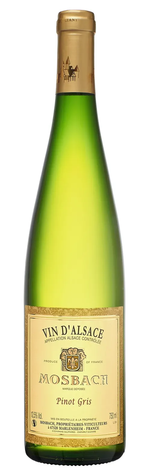 EARL MOSBACH (MARLENHEIM) Pinot Gris Mosbach, Blanco, 2020, Alsace ou Vin d'Alsace. Imagen de botella