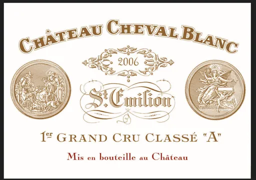 CHATEAU CHEVAL BLANC (SAINT-EMILION) CHATEAU CHEVAL BLANC, Premier Grand Cru Classé, Rot, 2006, Saint-Emilion grand cru. Das vordere Etikett