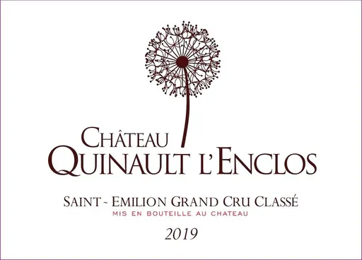 CHATEAU CHEVAL BLANC (SAINT-EMILION) Château Quinault L'Enclos, Rot, 2019, Saint-Emilion grand cru. Das vordere Etikett