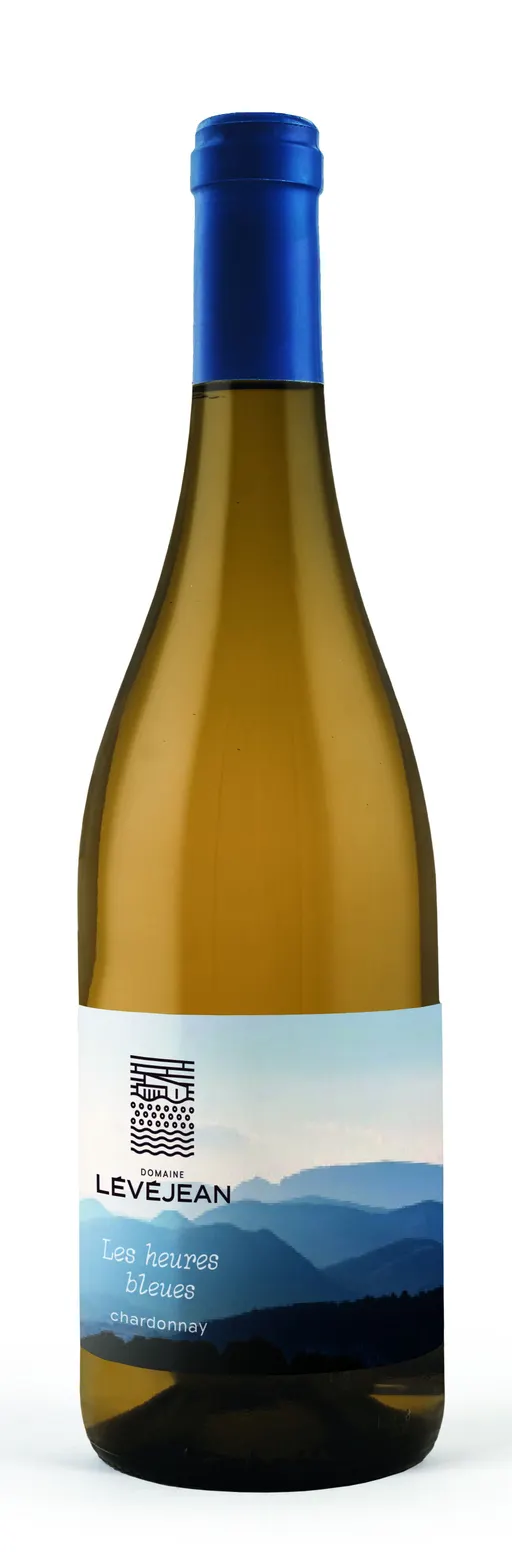 Gaec des Peyrals Domaine Lévéjean, Les Heures Bleues Chardonnay, Bianco, 2022, Coteaux de Béziers. Immagine della bottiglia