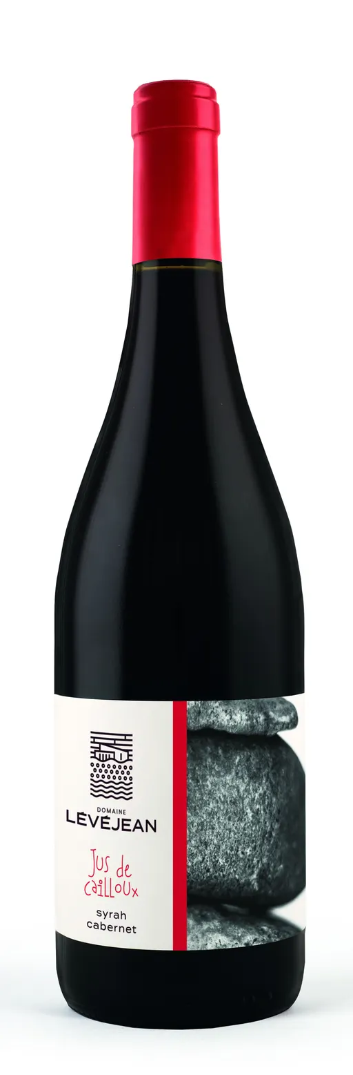 Gaec des Peyrals Domaine Lévéjean, Jus de Cailloux Syrah Cabernet, Rouge, 2022, Pays d'Oc. Image de la bouteille