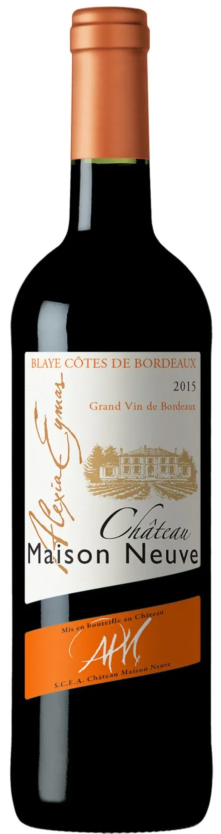 CHATEAU MAISON NEUVE, Tradition, Rot, 2019, Côtes de Bordeaux Blaye. Flaschenabbildung