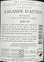 EARL Dupa Château Lalande d'Auvion, Rouge, 2019, Médoc. Contre-étiquette