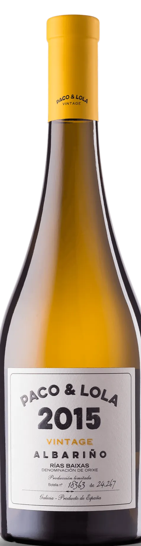 COOP VITIVINICOLA AROUSANA S.C. GALEGA PACO & LOLA, Blanc, 2015, Rías Baixas. Image de la bouteille