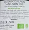 SCEA Domaine Cady Cady, White, 2019, Coteaux du Layon Saint-Aubin-de-Luigné ou Saint-Aubin. Back label