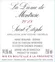 SCEA DU CHATEAU MONTROSE (SAINT-ESTEPHE) LA DAME DE MONTROSE, Red, 2018, Saint-Estèphe. Back label