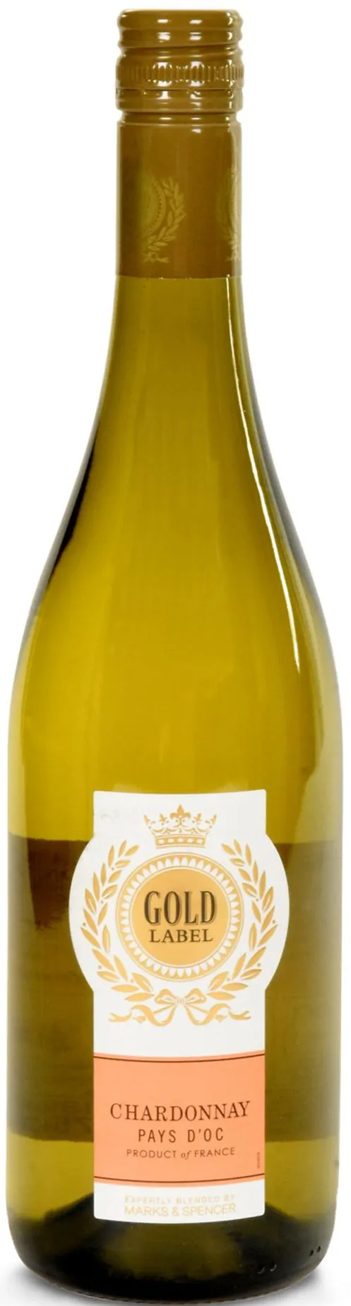 Les Grands Chais de France M&S, Gold Label, Blanc, 2021, Pays d'Oc. Image de la bouteille