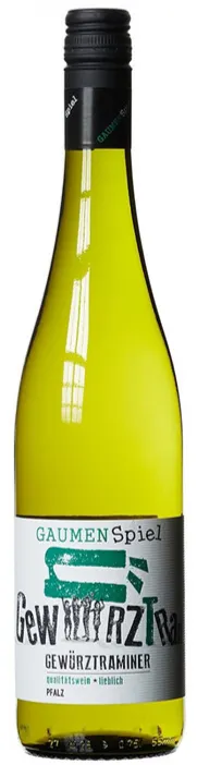 Peter Mertes Gaumen Spiel, Gewurztraminer, Weiß, NV, Pfalz. Flaschenabbildung