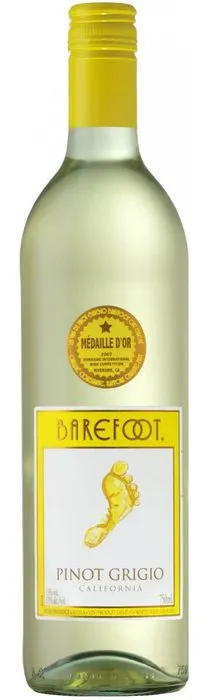 Barefoot, Pinot Grigio, White, 2020, California. Bottle image