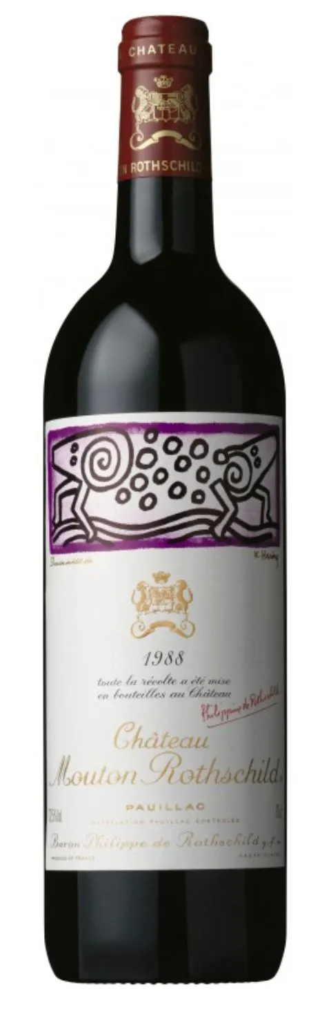 Château Mouton Rothschild, Premier Grand Cru Classé, Rosso, 1988, Pauillac. Immagine della bottiglia