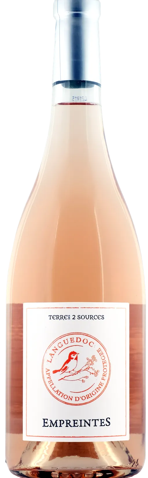 TERRE DES 2 SOURCES Empreintes, Rosato, 2021, Languedoc. Immagine della bottiglia