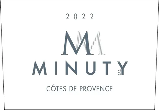 MINUTY SAS (GASSIN) M Minuty, Rosé, 2022, Côtes de Provence. Front label