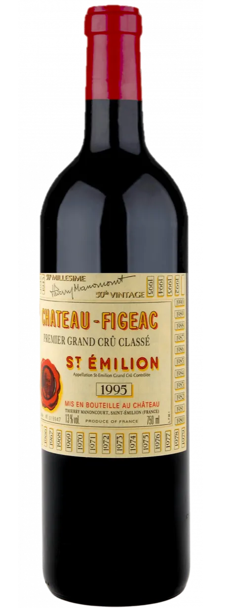 SCEA FAMILLE MANONCOURT (SAINT-EMILION) CHATEAU FIGEAC, Premier Grand Cru Classé, Rouge, 1995, Saint-Emilion grand cru. Image de la bouteille