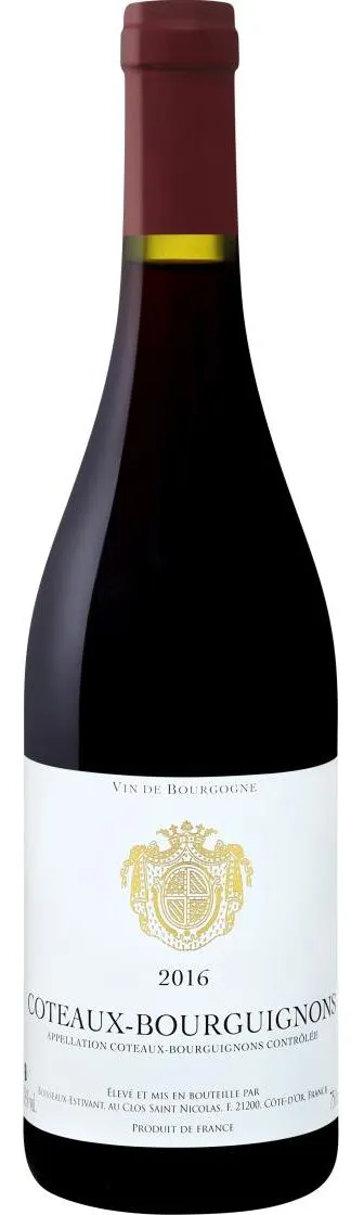 COMPAGNIE DES VINS FINS (BEAUNE) Boisseaux-Estivant, Rosso, 2016, Coteaux Bourguignons ou Bourgogne grand ordinaire ou Bourgogne ordinaire. Immagine della bottiglia