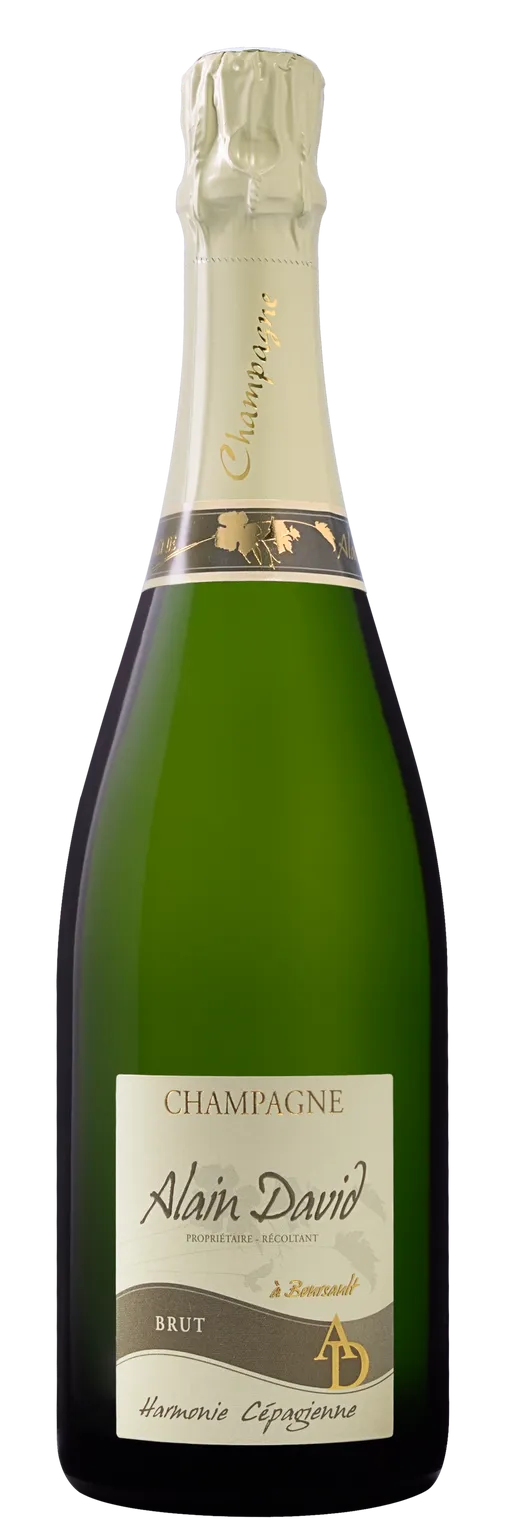 Champagne Alain David Harmonie Cépagienne, Blanc, NV, Champagne. Image de la bouteille