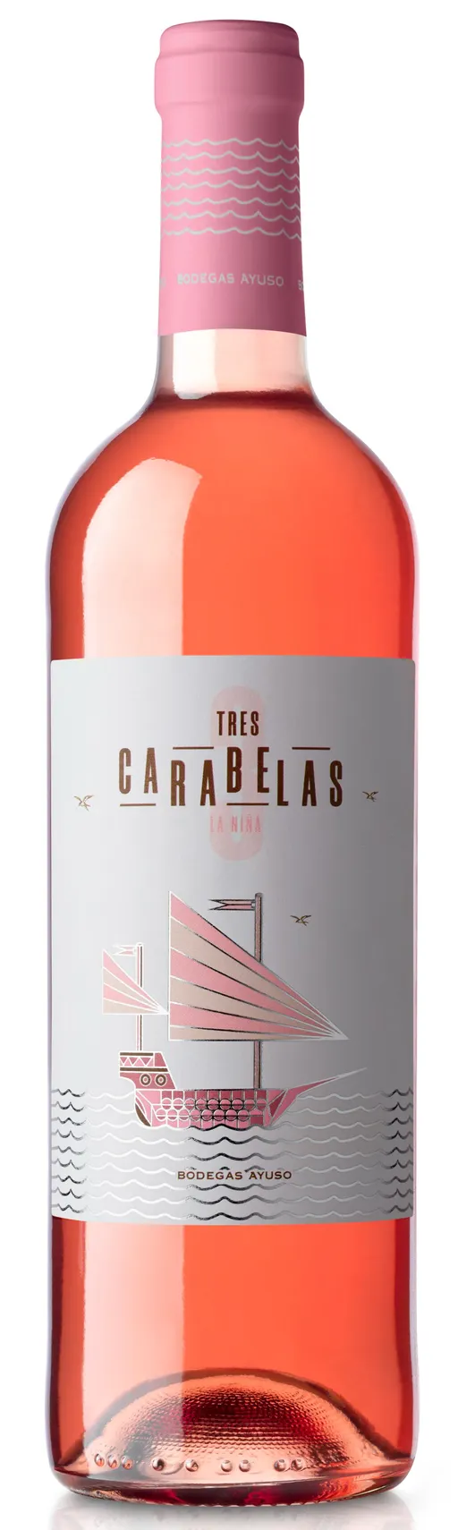 BODEGAS AYUSO SL TRES CARABELAS, Rose, Rosé, NV, La Mancha. Bottle image