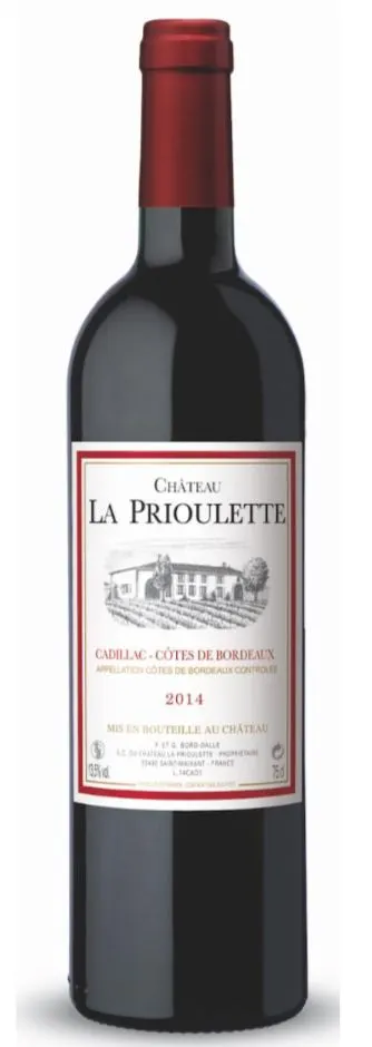 CHATEAU LA PRIOULETTE, Red, 2015, Côtes de Bordeaux Cadillac. Bottle image